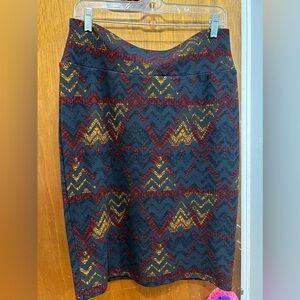 Women's LuLaRoe Cassie size Large Pull On Geometric Skirt